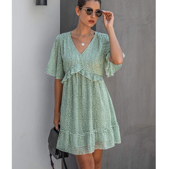 Floral Ruffle Mini Dress - Picture 2 of 4